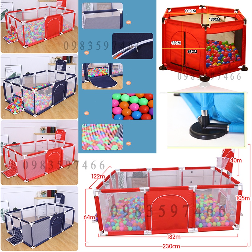 [TẶNG 50 BANH] ] Quây bóng rổ HÀNG CAO CẤP Quây cũi kiêm nhà bóng hình chữ nhật 1m2.2m30 cm