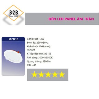 Bóng đèn Led Panel âm trần 6W Duhal KDPT246