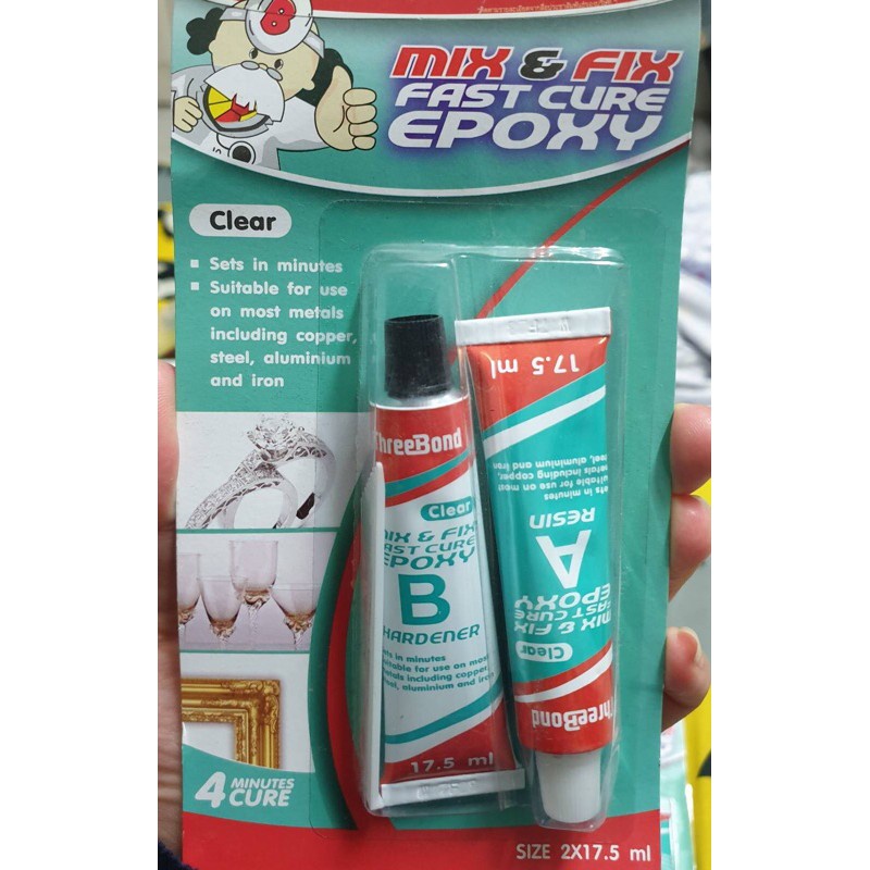 Keo AB Đa Năng Dán Kim Loại, thủy tinh ThreeBond Epoxy Mix and Fix  Clear