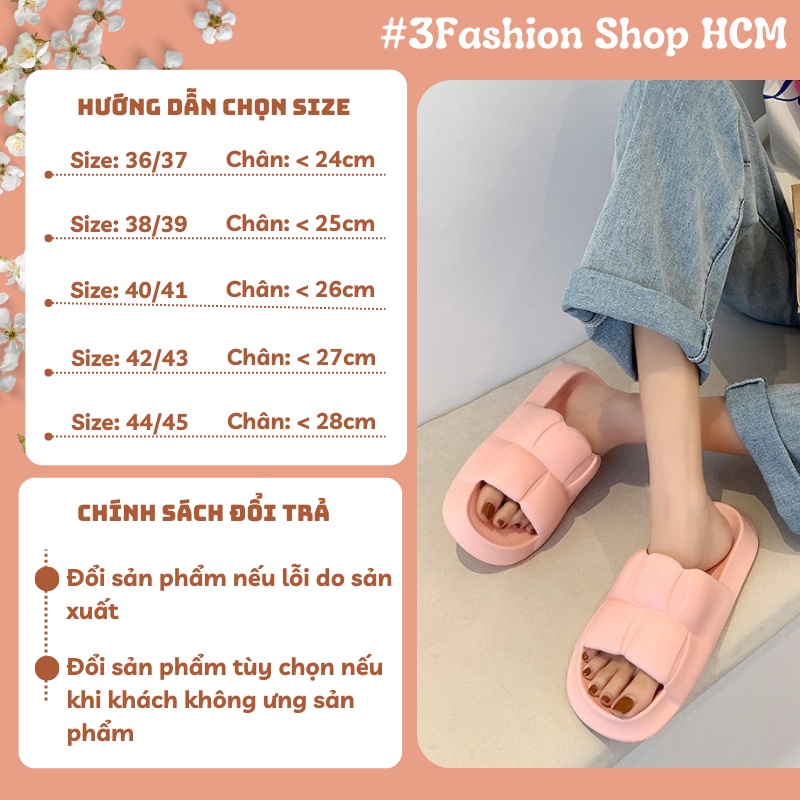 Dép nữ quai ngang bánh mì 3FASHION cao 3,5cm, dép nhựa nữ đi trong nhà Hot trend 3FASHION - 3241- 3246