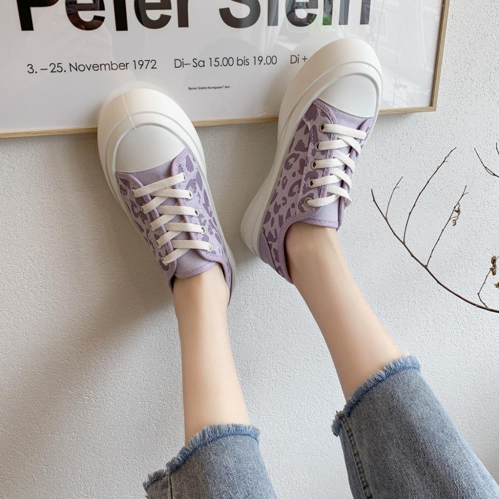 Giày thể thao nữ Ulzzang bata đen trắng vintage đế bánh mì độn đế vải canvas conver cute bò sữa 💱