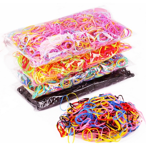 Set 500 Dây Thun Buộc Tóc Co Giãn Nhiều Màu Sắc Thời Trang