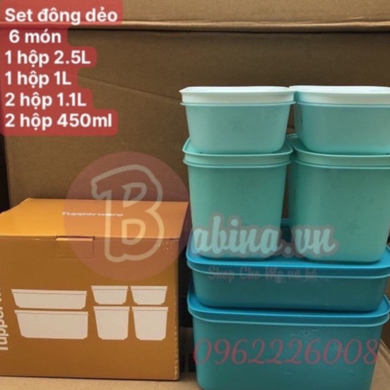 Set hộp trữ đông dẻo nhựa nguyên sinh, nhiều dung tích