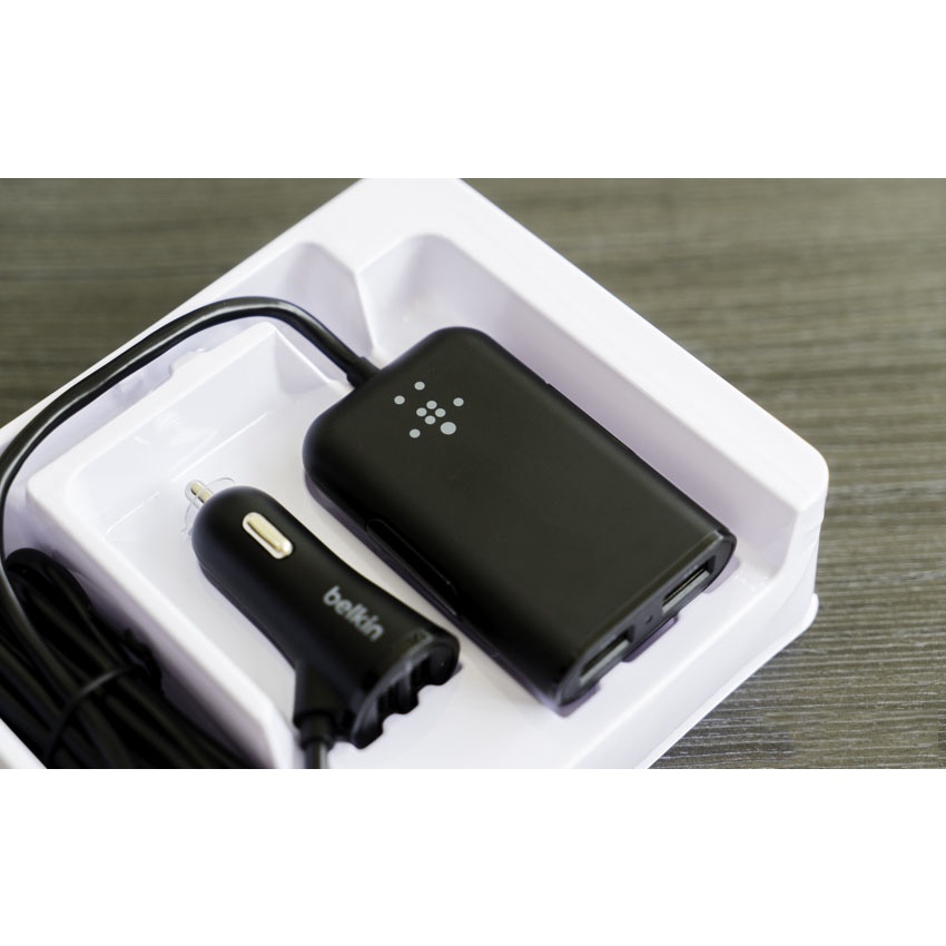 Tẩu Sạc ô tô sạc nhanh 4 cổng Belkin Rockstar Đen 1.8m - F8M925bt06-BLK