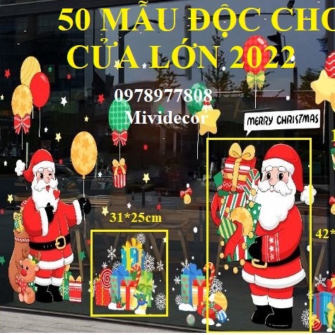 [Siêu phẩm cửa lớn] Decal Noel 2022 mẫu độc tha hồ lựa chọn