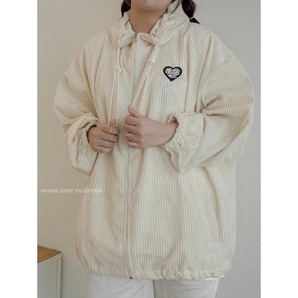 KHOÁC NHUNG GÂN TRÁI TIM FORM RỘNG UNISEX NAM NỮ