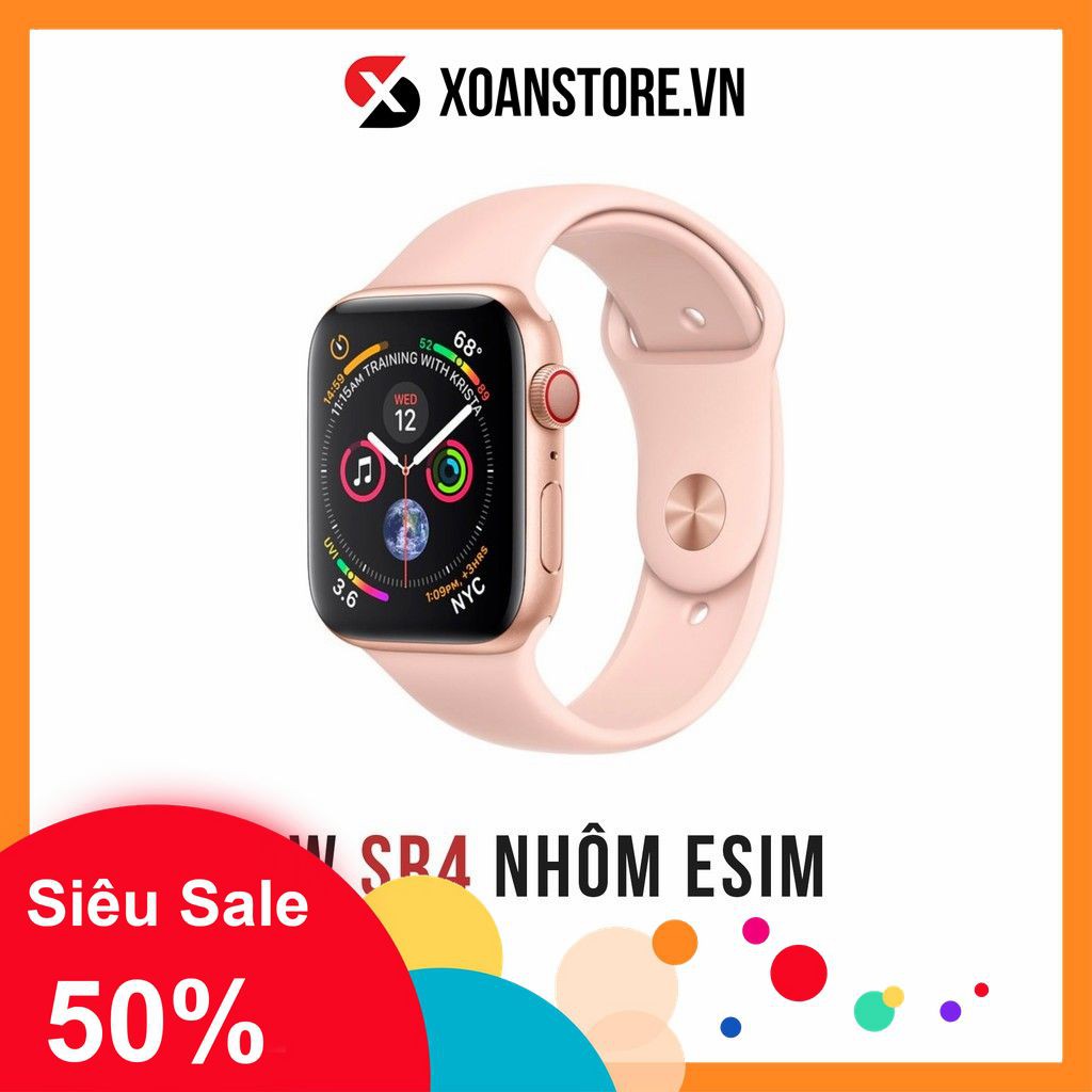 ĐỒNG HỒ APPLE WATCH SERIES 4 Nhôm 40mm và 44mm LTE chạy ESIM mới 99% bảo hành 12 tháng LỖI LA ĐỔI tại Xoăn Store