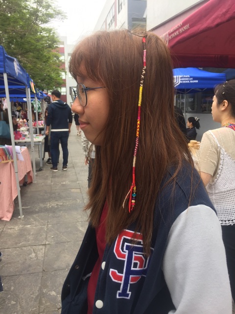 Hairwrap đeo tóc sắc màu bohemian vintage đính kèm lông vũ hạt gỗ