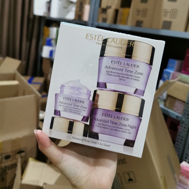 Set Bộ Dưỡng Estee Lauder Advanced Time Zone  Travel Exclusive 3 món full size