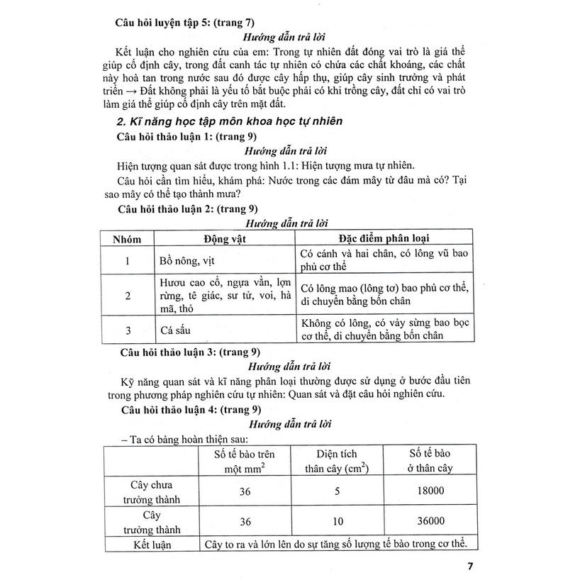 Sách - Hướng Dẫn Trả Lời Câu Hỏi Và Bài Tập Khoa Học Tự Nhiên 7 (Dùng Kèm SGK Chân Trời Sáng Tạo) (Hồng Ân)