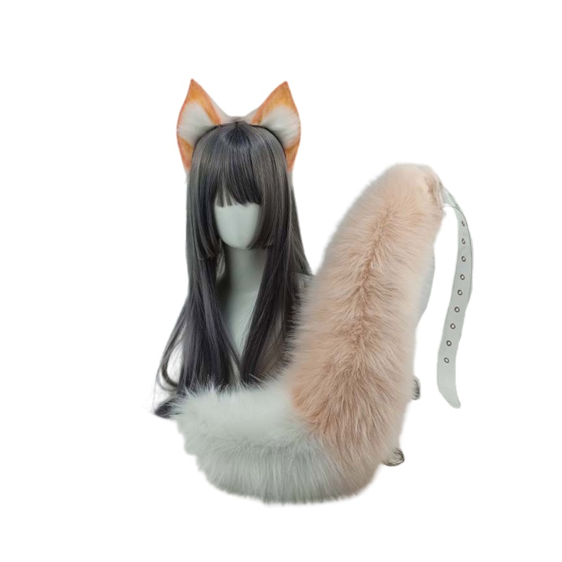 Băng Đô Cài Tóc Đính Đuôi Cáo Giả Bằng Lông Hóa Trang Halloween