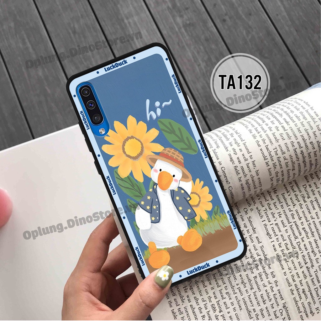 Ốp lưng Samsung A30s/A50/A50s/A70/A7 2018/A9 2018 in hình chú vịt vui vẻ may mắn, Lucky Duck dễ thương bảo vệ camera.