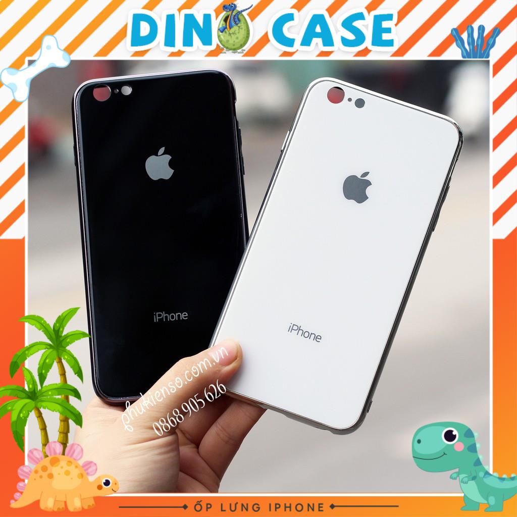 Ốp Lưng Kính Cường Lực Siêu Bền- Viền silicon đồng màu iPhone6/6s/7/7P/8P/X/XsMax 11 11Pro Max