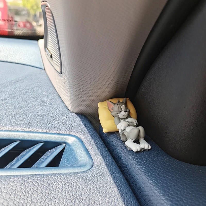 Cat and Mouse Car Decoration Hand-Made Car Accessories Tom Jerry Mouse Doll Dashboard Cute Cartoon Car Auto department store supplies