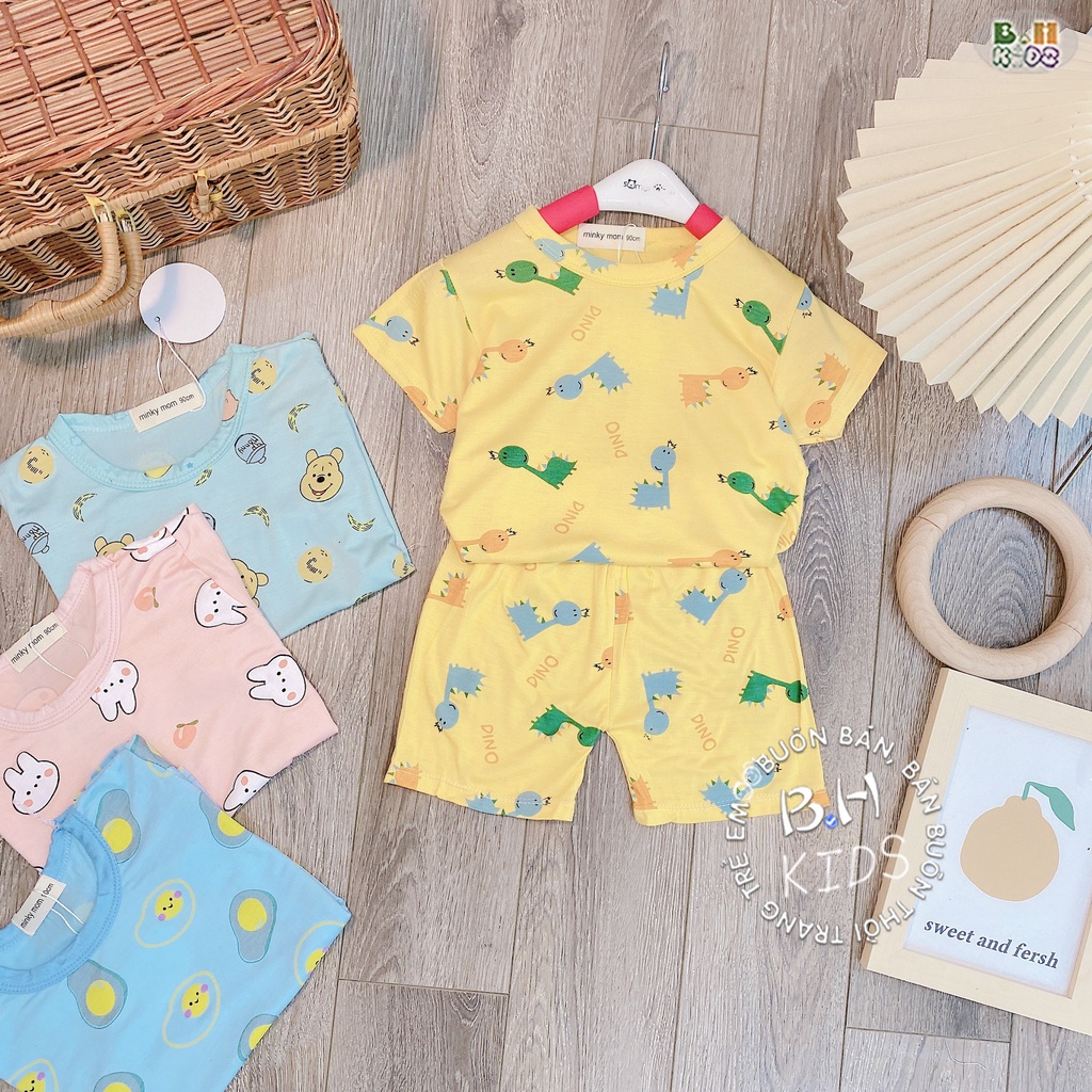 Bộ Đồ Cộc Tay Bé Trai, Bé Gái MinkyMom Sài Gòn Chất Thun Lạnh Hình Con Vật Dễ Thương, Đồ Bộ Hè Cho Bé Mặc Nhà - AN.KID