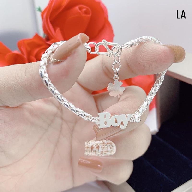 Lắc cắt tên cho bé , cắt laze sắc nét chuẩn bạc ta nguyên chất ( để lại ghi chú để đặt tên cho bé )
