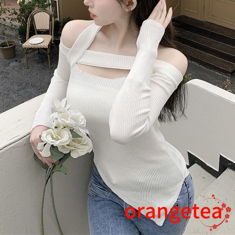 Áo Len Nữ Tay Dài Trễ Vai Màu Sắc Thời Trang Quyến Rũ