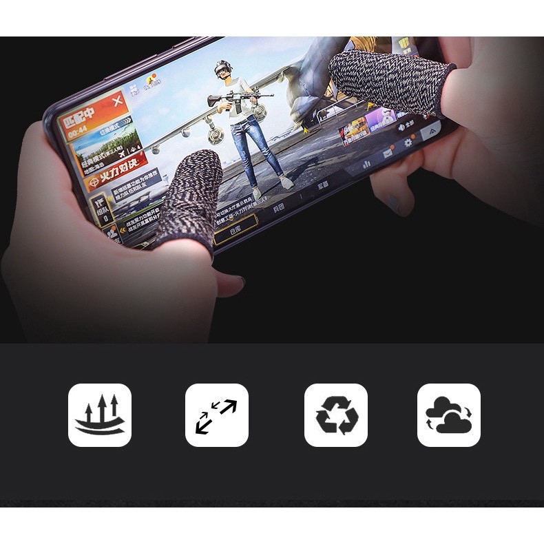 Bộ bao tay cảm ứng 2 ngón chơi Game Mobile chống mồ hôi tay