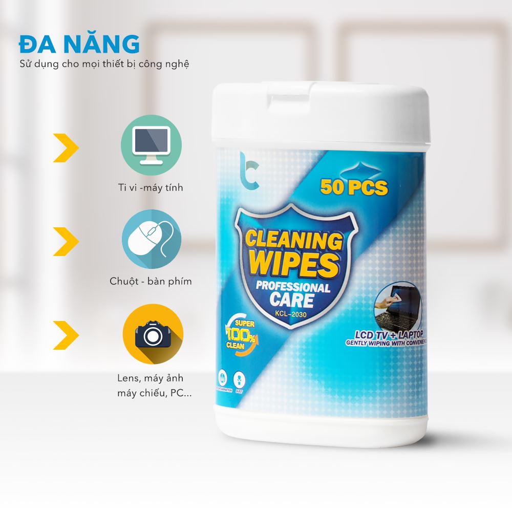 Bộ Vệ Sinh 50 Khăn Rút Kèm Khăn Lau Khô Lucas Cleaning Wipes