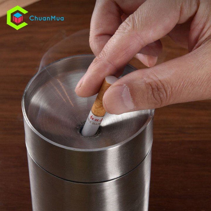 Gạt Tàn Thuốc Xe Hơi Ô Tô Hợp Kim Cao Cấp (Không Gỉ Sét, Bền, Đẹp, Chất Lượng, Có Nắp,...)