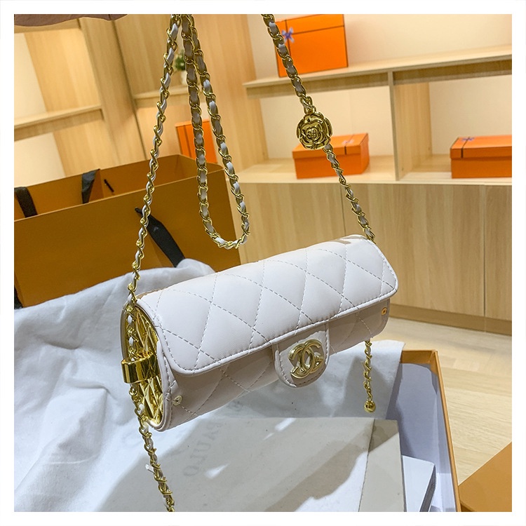 Túi Đeo Chéo Hình Trụ Phối Dây Xích Thời Trang 2023 Cho Nữ