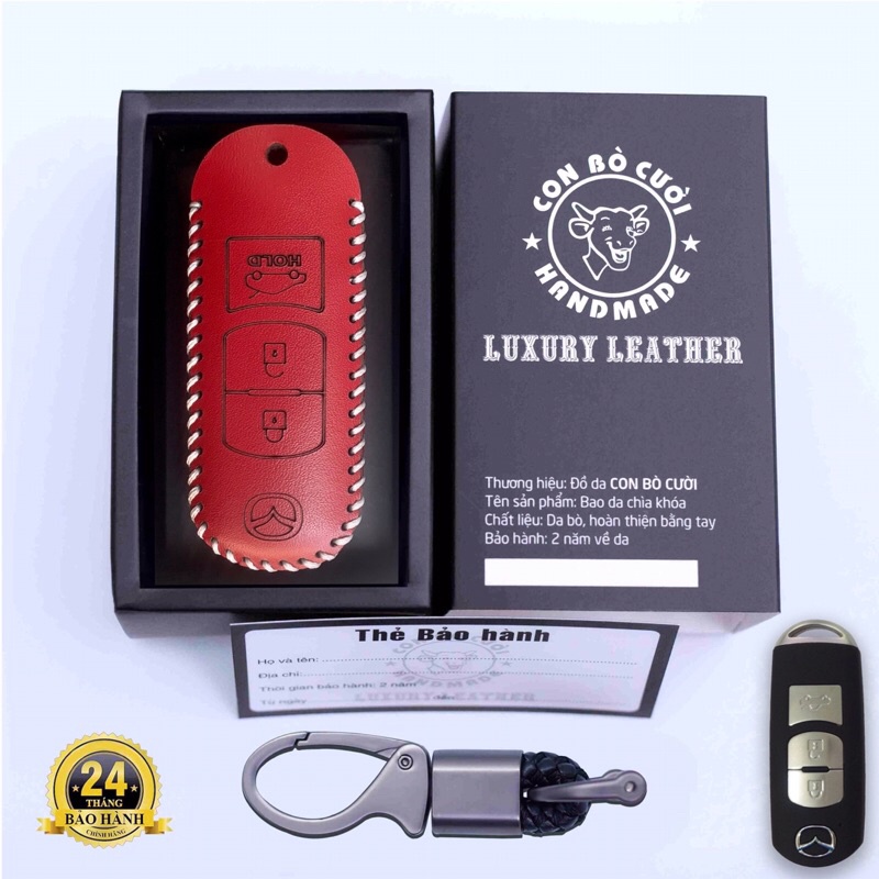 Bao Da Mazda  Da Bò Nhập Khẩu Italia, Bảo hành 2 năm, Khắc Tên + Số ĐT Chủ Xe