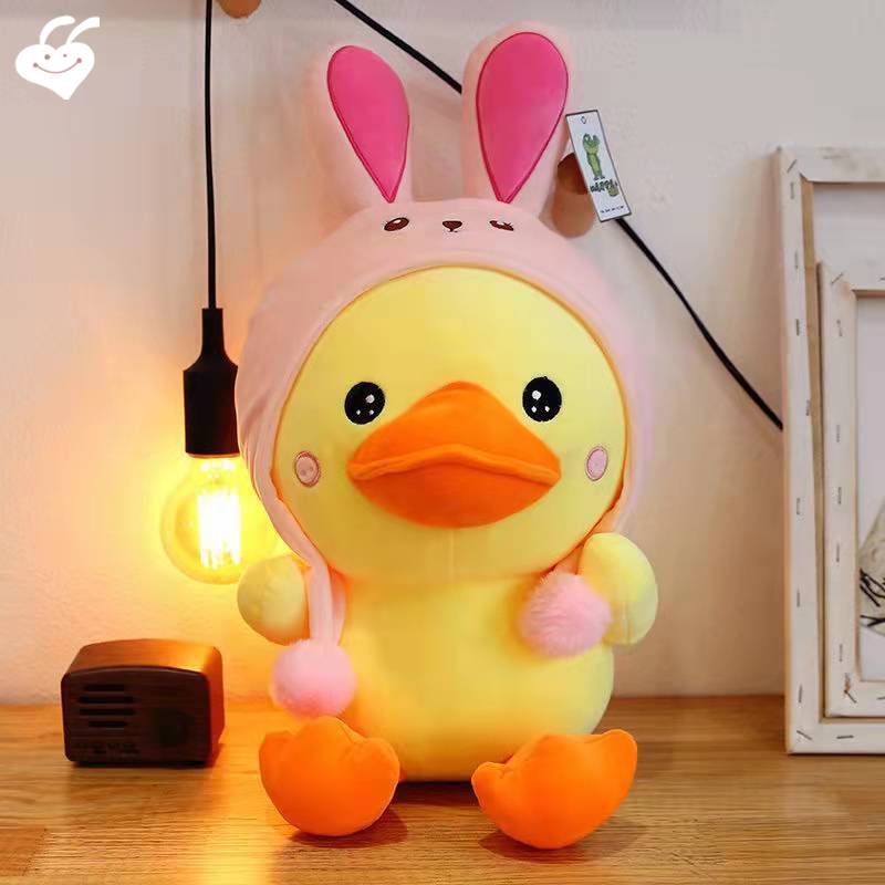 Đồ chơi nhồi bông Hình Vịt Vàng Hoạt Hình 25cm Cho Bé Gái