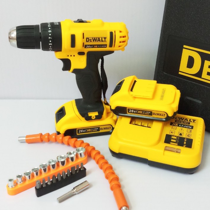 Máy khoan vặn vít dùng pin Dewalt 26V có búa-Bảo hành 6 tháng