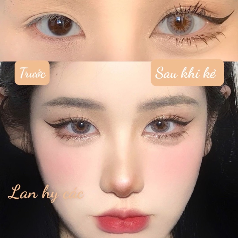 ❤️Bút kẻ bọng mắt , mắt cười 2 đầu nhũ màu nâu và nhũ trắng nét vẽ to mờ tự nhiên không lộ không quá lố-KBM2D00