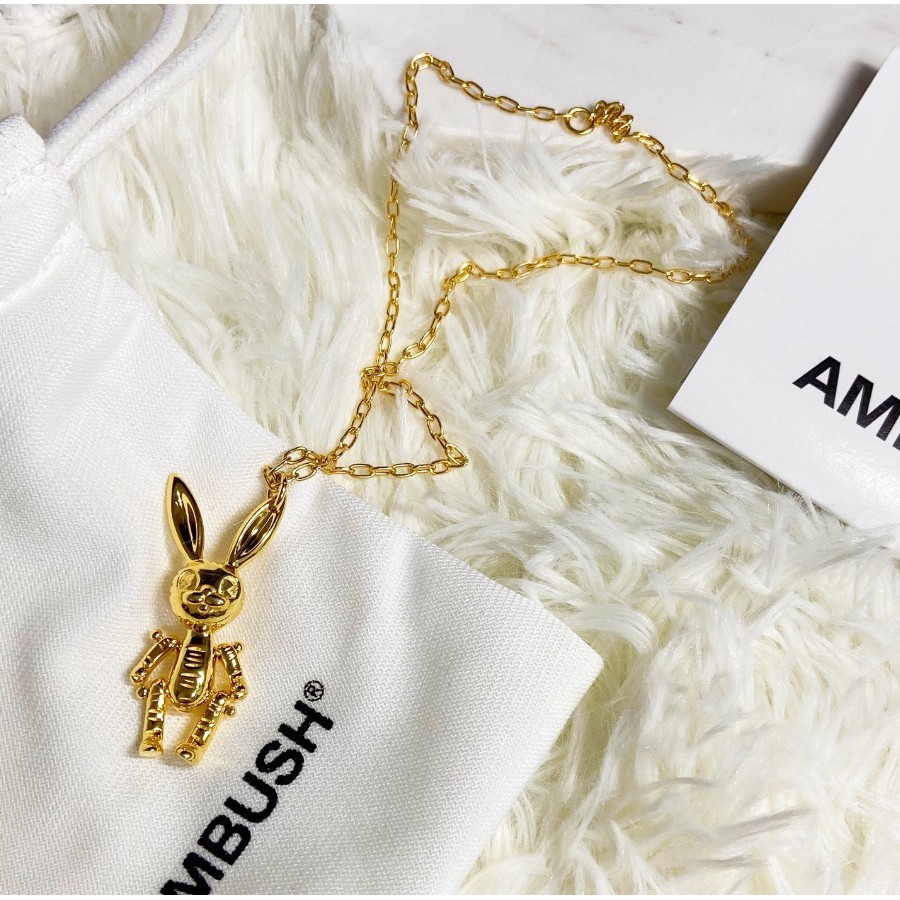 Dây chuyền bạc 925 Ambush inflated bunny charm necklace fw20