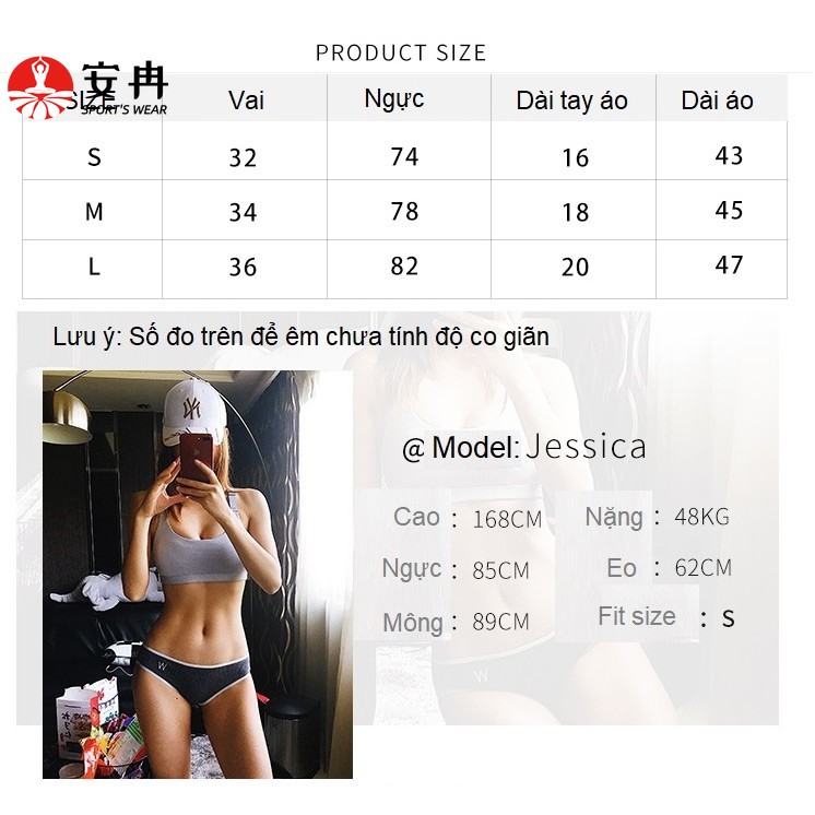 Áo thun thể thao ANRAN tay ngắn chất lượng dành cho nữ