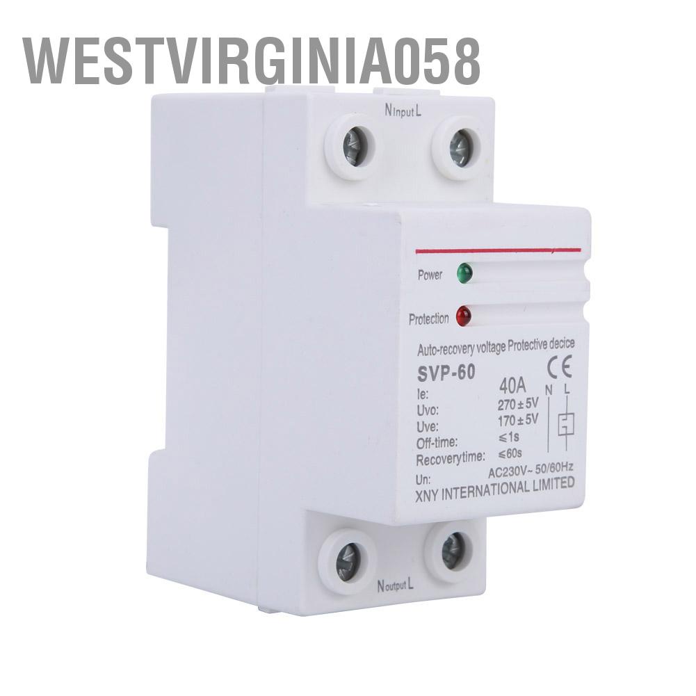 Westvirginia058 Thiết bị bảo vệ quá áp &amp; phục hồi tự động 230V 40A Bộ gắn trên đường ray DIN