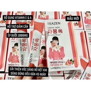 Bột nước ép bưởi 1000mg hỗ trợ giảm cân , đẹp da - Trà Teazen Kombucha hương Bưởi Hàn Quốc 10 gói