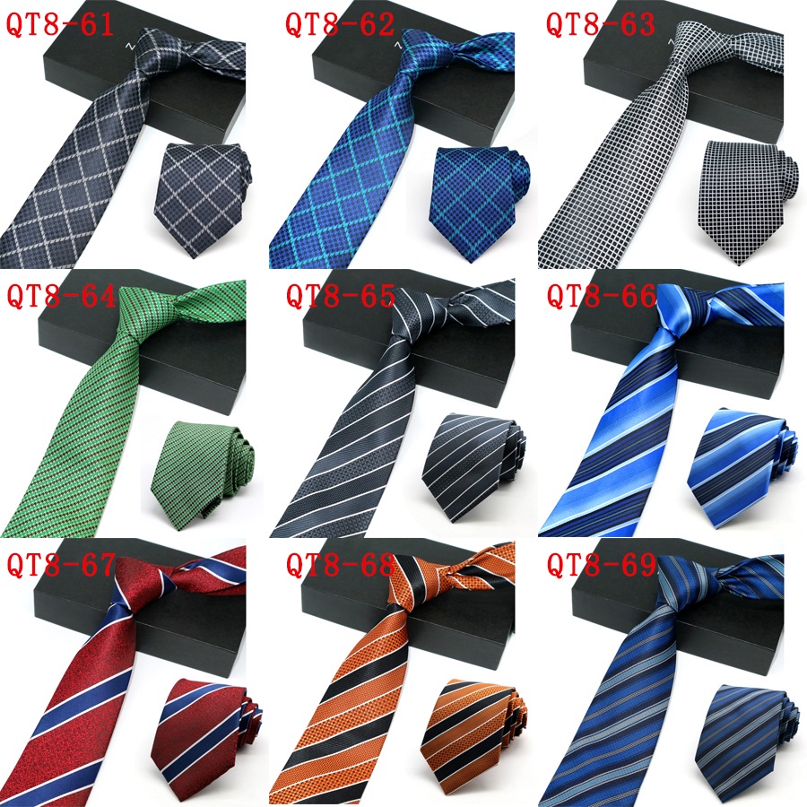 Cà Vạt 8CM Họa Tiết Sọc Caro Thời Trang Lịch Lãm Cho Nam