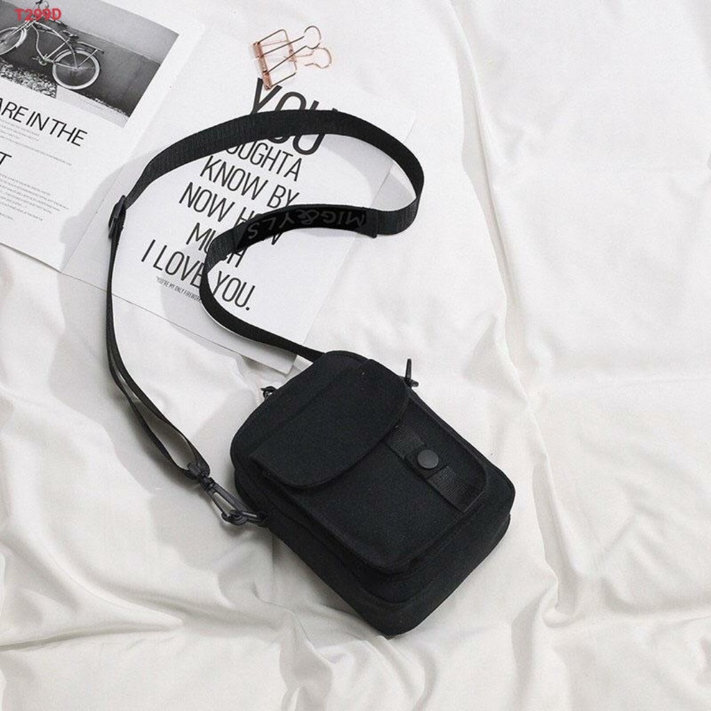 Túi đeo chéo thời trang cho nam và nữ kiểu mới 2022 chất vải kaki bố 17cm