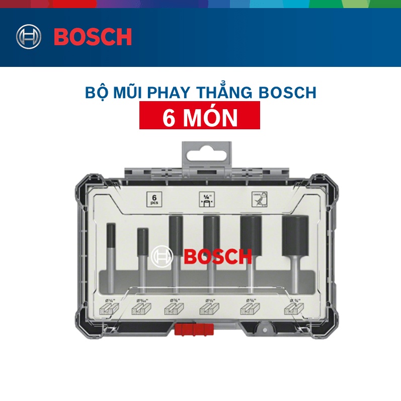 Bộ Mũi Phay Thẳng Bosch 6 Món