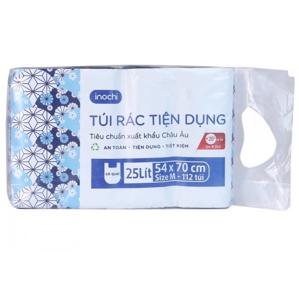 Lô Túi Rác Tự Huỷ INOCHI Có Quai Tiện Dụng - Dạng Cuộn Màu Đen 54 x 70 cm