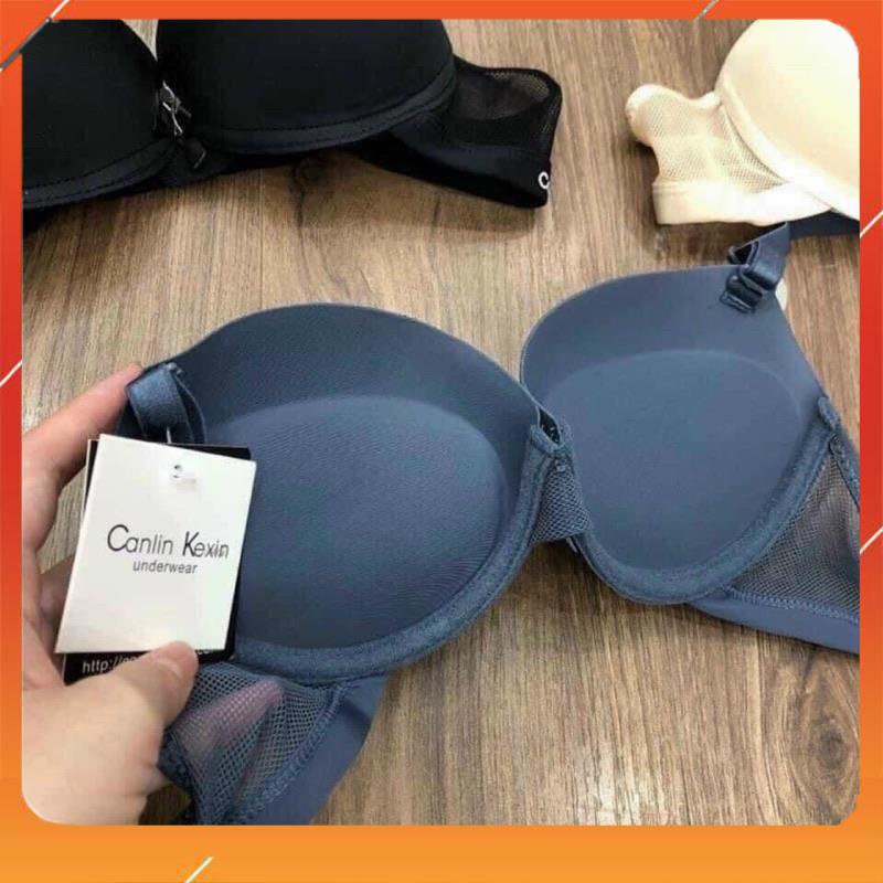 [Áo ngực siêu nâng đẩy] Áo lót nữ su đúc có gọng trơn, đệm dày, quai lưới Canlin Kexin, Mã A5859