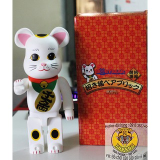 Mô hình Bearbrick 400% Mèo may mắn - Medicom Toy
