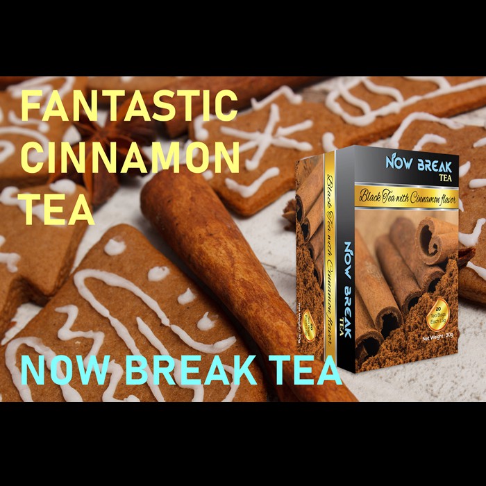 Trà quế Now Break Tea - kiểu trà túi lọc Dilmah (Cinnamon Tea) (đóng gói 20 bao thiếc riêng, 30g)