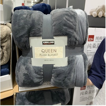 Chăn lông cừu siêu nhẹ KIRKLAND Nhật Bản - PLUSH BLANKET QUEEN