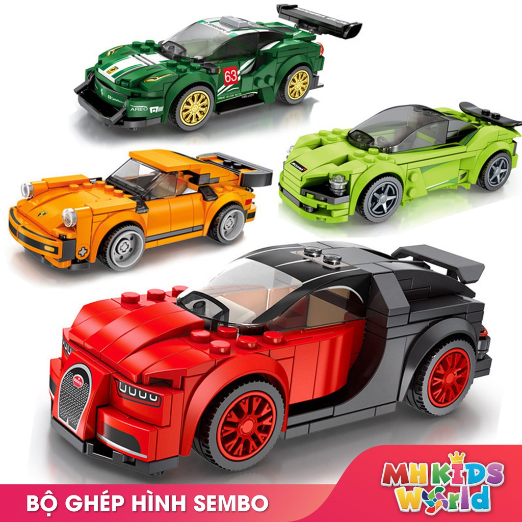 Mô hình xe đua lắp ghép kiểu LEGO bộ lắp ráp S Brand cho trẻ lứa tuổi 5+ phát triển tính sáng tạo và suy nghĩ logic