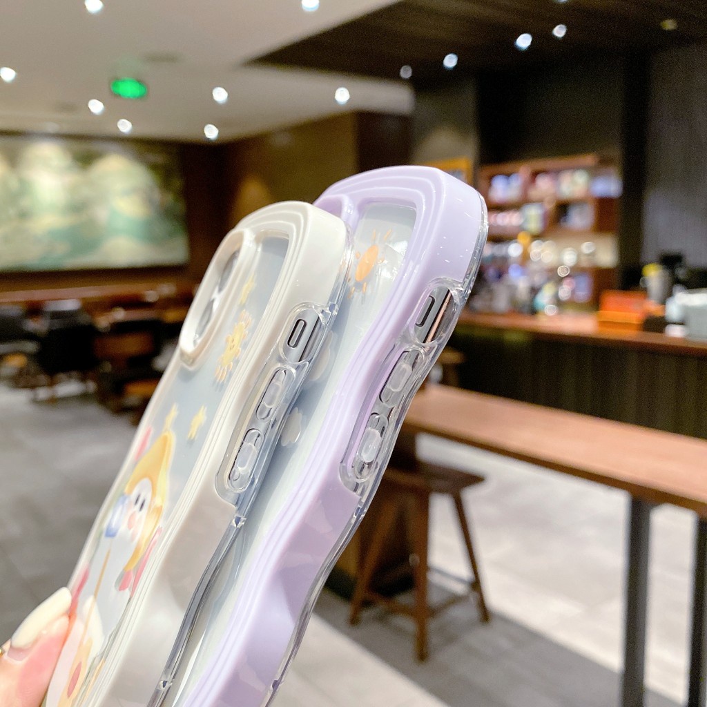 Ốp Điện Thoại Trong Suốt Họa Tiết Gợn Sóng 2 Trong 1 Cho iphone 13 12 pro max 11 XS X XR 7 8 plus 13-7P Sự Bảo Vệ