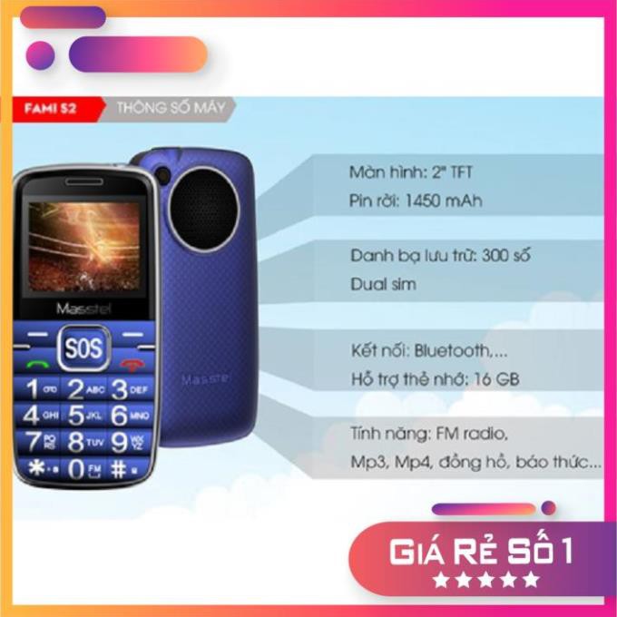 💥 Free Ship💥Điện thoại Người Già Masstel Fami S2 Loa To, Chữ To