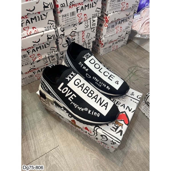 [ Có Video ]Giày DG Slipon Cổ Chun In Hình Siêu Đẹp - Giày Slipon DG Siêu Cấp Full Box Phụ Kiện