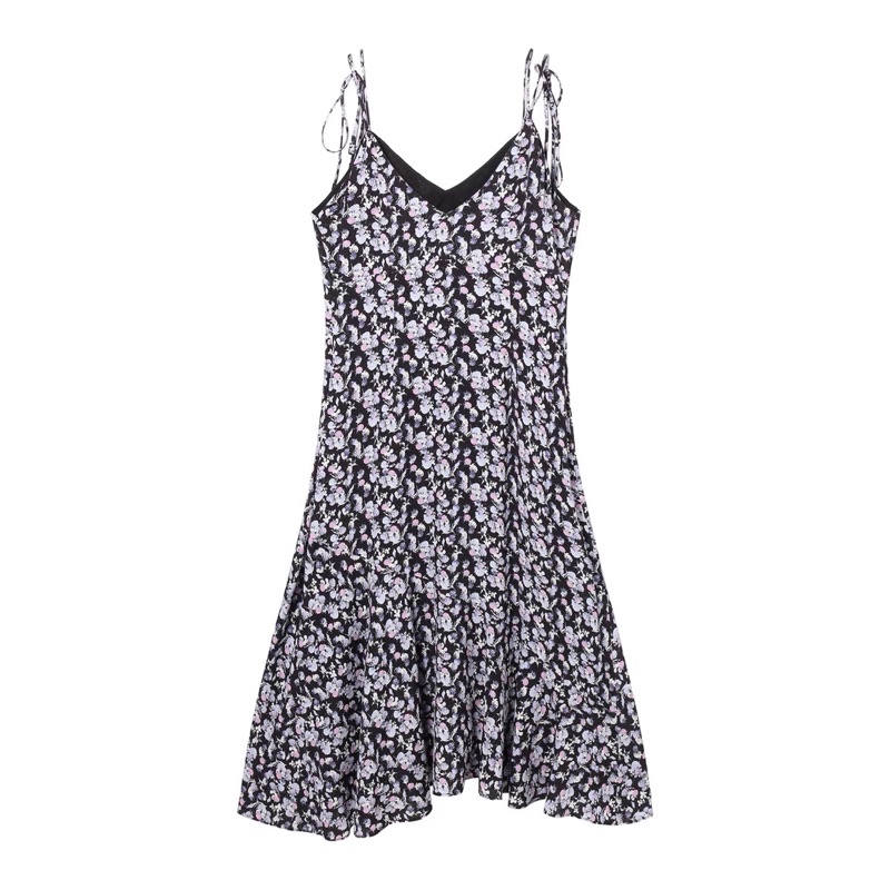 Đầm 2 dây hoa tím Peacebird