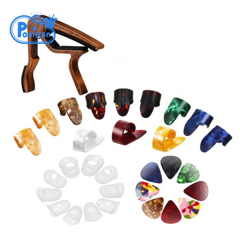 32Pcs Guitar Accessory,Guitar Finger Picks,Guitar Picks,Guitar Finger Protectors and Guitar Capo Pick for Guitar Ukulele