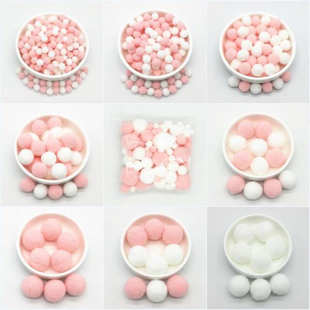 Pompom hỗn hợp nhiều màu nhiều size  - pom pom trang trí