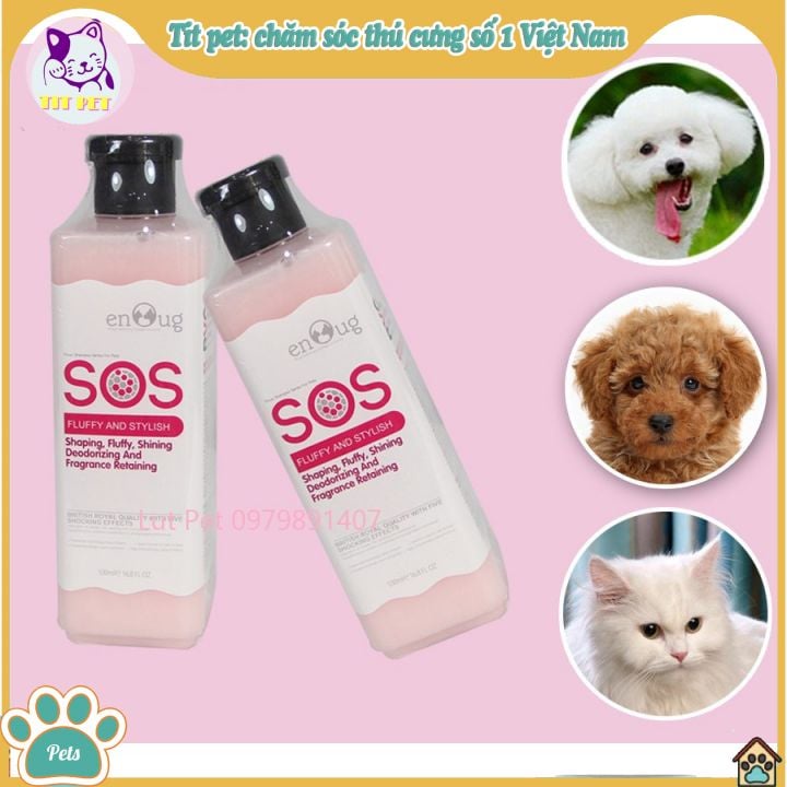 [Mã PET50K giảm Giảm 10% - Tối đa 50K đơn từ 250K] Sữa Tắm SOS Chó Mèo Khử Mùi Hôi Dưỡng Lông Mượt Tránh Rụng Lông