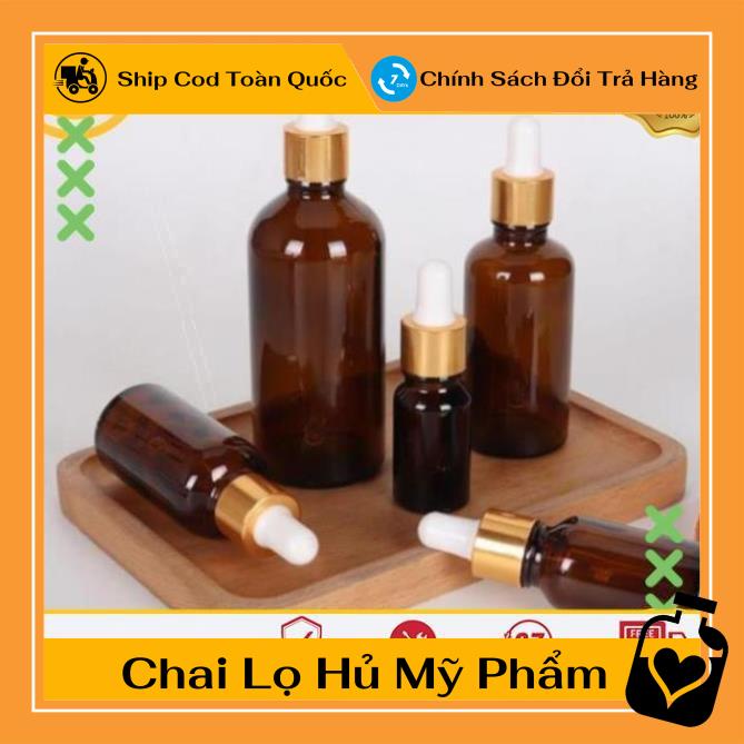 [15ml/20ml/30ml] Lọ đựng tinh dầu bóp giọt khoen vàng / chai lọ chiết serum